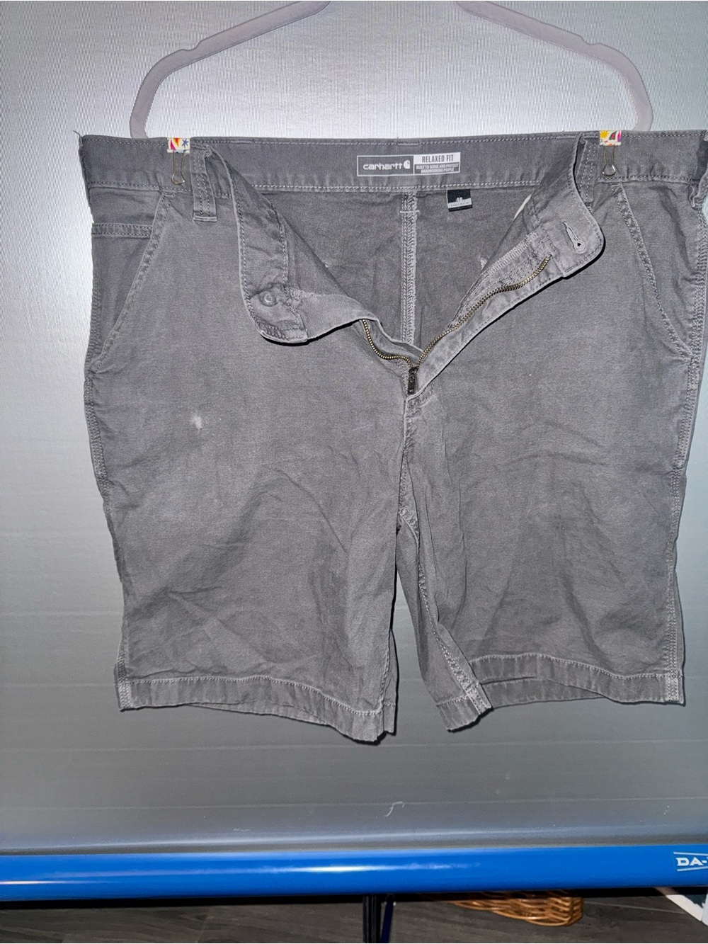 Carhartt Men's Gray Work Shorts - Straight Fit Pockets